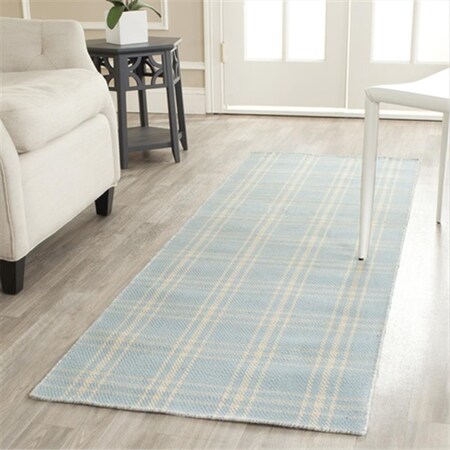 Safavieh 3 x 5 ft. Small Rectangle Contemporary Kilim Light Blue and Yellow Accent Rug KLM420A-3